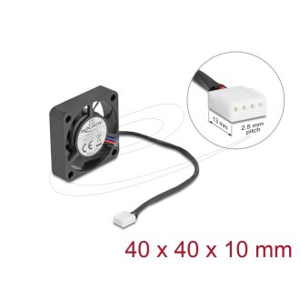   Delock Axiális ventilátor 12 V DC, 40 x 40 x 10 mm fekete (67293)