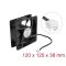 Delock Axiális ventilátor 12 V DC, 120 x 120 x 38 mm fekete (67298)