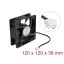 Delock Axiális ventilátor 12 V DC, 120 x 120 x 38 mm fekete (67298)
