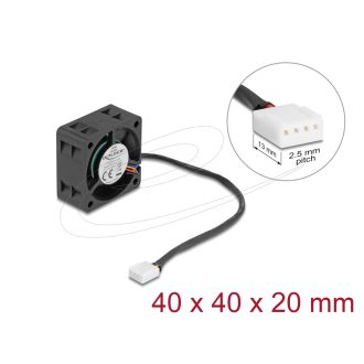   Delock Axiális ventilátor 24 V DC, 40 x 40 x 20 mm fekete (67299)