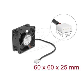   Delock Axiális ventilátor 24 V DC, 60 x 60 x 25 mm fekete (67300)