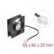 Delock Axiális ventilátor 24 V DC, 80 x 80 x 25 mm fekete (67301)