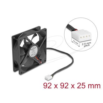  Delock Axiális ventilátor 24 V DC, 92 x 92 x 25 mm fekete (67302)