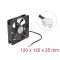 Delock Axiális ventilátor 24 V DC, 120 x 120 x 25 mm fekete (67303)