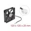 Delock Axiális ventilátor 24 V DC, 120 x 120 x 25 mm fekete (67303)