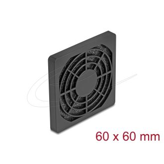   Delock Ventilátor rács porszűrővel 60 x 60 mm fekete (67310)
