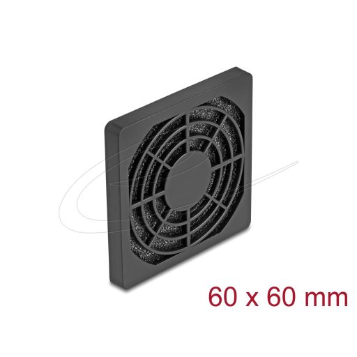 Delock Ventilátor rács porszűrővel 60 x 60 mm fekete (67310)