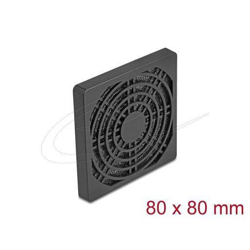 Delock Ventilátor rács porszűrővel 80 x 80 mm fekete (67311)