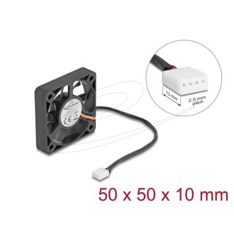   Delock Axiális ventilátor 12 V DC, 50 x 50 x 10 mm fekete (67314)