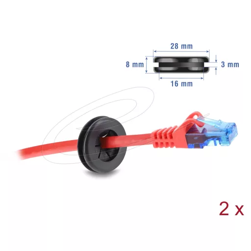 Delock Gumi kábelhüvely átmérője, kerek 20 mm fekete 2 db. (67323)