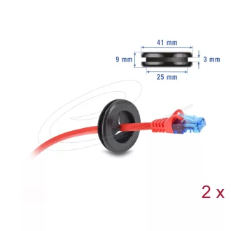   Delock Gumi kábelhüvely átmérője, kerek 30 mm fekete 2 db. (67327)