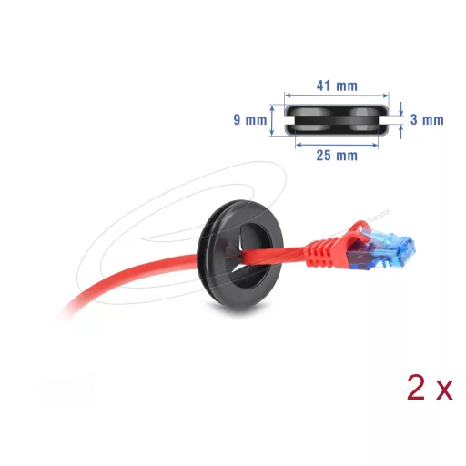 Delock Gumi kábelhüvely átmérője, kerek 30 mm fekete 2 db. (67327)