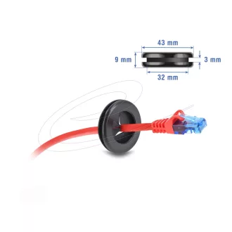   Delock Gumi kábelhüvely átmérője, kerek 38 mm fekete 2 db. (67330)