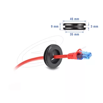   Delock Gumi kábelhüvely átmérője, kerek 40 mm fekete 2 db. (67331)