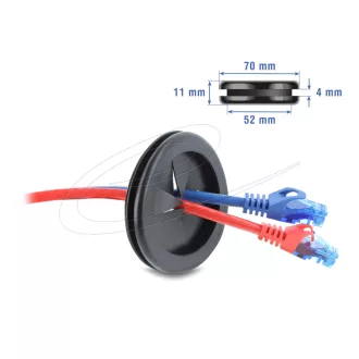   Delock Gumi kábelhüvely átmérője, kerek 60 mm fekete 2 db. (67333)
