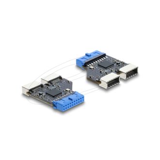   Delock USB 5 Gbps elosztó 20 tűs csatlakozó aljzat   2 x USB 5 Gbps E típusú A kulcsos aljzat (67342)