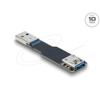   Delock USB 10 Gbps adapter USB A-típusú aljzat   dugós csatlakozó, egyenes, lapos kialakítású (67419)