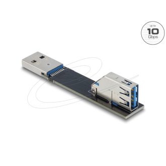   Delock USB 10 Gbps adapter USB A-típusú aljzat   dugó csatlakozó, 90 -ban felfelé elforgatott (67421)