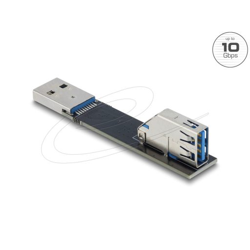 Delock USB 10 Gbps adapter USB A-típusú aljzat   dugó csatlakozó, 90 -ban felfelé elforgatott (67421)