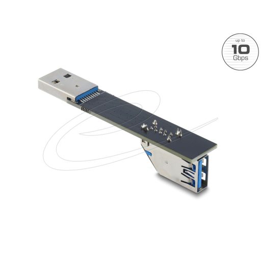 Delock USB 10 Gbps adapter USB A-típusú aljzat   dugó csatlakozó, 90 -ban lefelé elforgatott (67422)