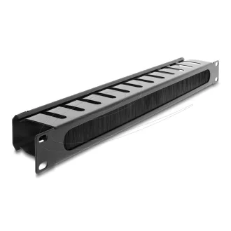   Delock 19  kábelrendező panel kefével és 2 nyílással 1U fekete (67628)