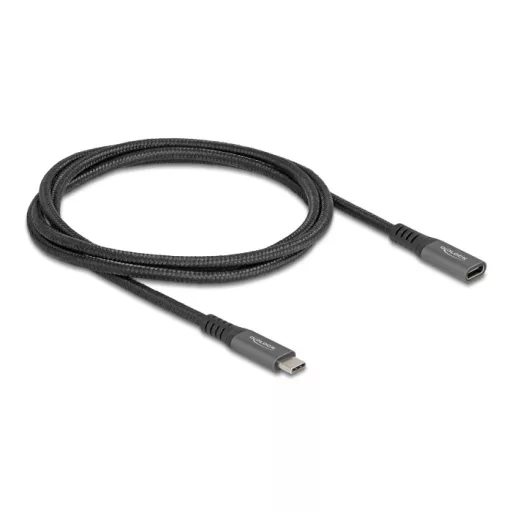 Delock USB 10 Gbps bővítő kábel USB Type-C  apa - anya PD 3.0 100 W 1 m szürke fém (80022)