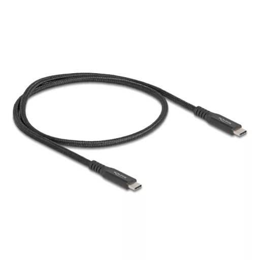 Delock USB 20 Gbps kábel USB Type-C  apa - apa PD 3.0 100 W E-Marker 0,5 m fekete fém (80023)