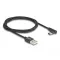 Delock USB 2.0 kábel A-típusú csatlakozódugó - USB Type-C  csatlakozódugó, ívelt, 1 m, fekete (80030)