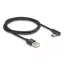 Delock USB 2.0 kábel A-típusú csatlakozódugó - USB Type-C  csatlakozódugó, ívelt, 1 m, fekete (80030)