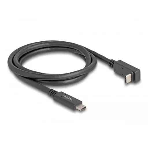 Delock USB 10 Gbps kábel USB Type-C  apa   USB Type-C  apa, ívelt felfelé / lefelé, 1 m 4K PD 60 W E-Marker (80034)