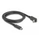 Delock USB 10 Gbps kábel USB Type-C  apa   USB Type-C  apa, ívelt felfelé / lefelé, 1 m 4K PD 60 W E-Marker (80034)