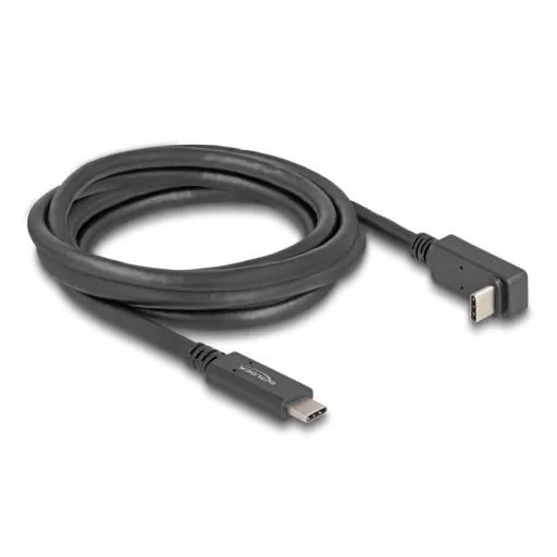Delock USB 5 Gbps kábel USB Type-C  apa   USB Type-C  apa, ívelt felfelé / lefelé, 2 m 4K PD 60 W E-Marker (80035)