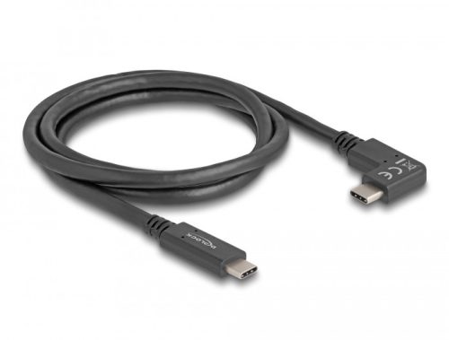 Delock USB 10 Gbps kábel USB Type-C  apa   USB Type-C  apa, ívelt bal / jobb, 1 m 4K PD 60 W E-Marker (80037)