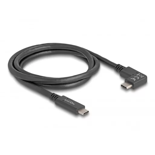 Delock USB 10 Gbps kábel USB Type-C  apa   USB Type-C  apa, ívelt bal / jobb, 1 m 4K PD 60 W E-Marker (80037)
