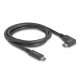 Delock USB 10 Gbps kábel USB Type-C  apa   USB Type-C  apa, ívelt bal / jobb, 1 m 4K PD 60 W E-Marker (80037)