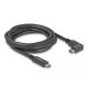 Delock USB 5 Gbps kábel USB Type-C  apa   USB Type-C  apa, ívelt bal / jobb, 2 m 4K PD 60 W E-Marker (80038)