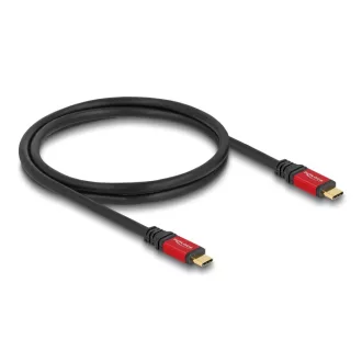   Delock USB 5 Gbps kábel USB Type-C  apa - apa PD 3.0 100 W E-Marker 1 m piros fém (80090)
