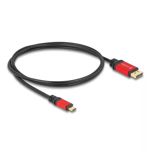 Delock USB Type-C  - DisplayPort kábel (DP Alt Mode) 8K 30 Hz-hez HDR funkcióval 1 m piros (80092)