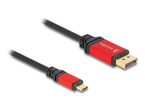 Delock USB Type-C  - DisplayPort kábel (DP Alt Mode) 8K 30 Hz-hez HDR funkcióval 3 m piros