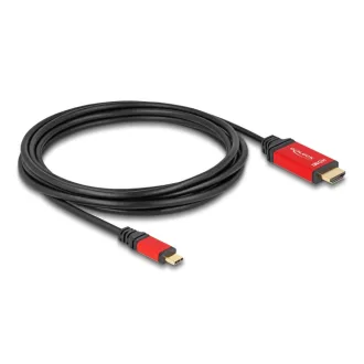   Delock USB Type-C  - HDMI kábel (DP Alt Mode) 8K 60 Hz-hez HDR funkcióval 3 m piros (80097)