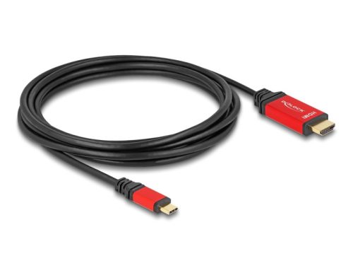 Delock USB Type-C  - HDMI kábel (DP Alt Mode) 8K 60 Hz-hez HDR funkcióval 3 m piros