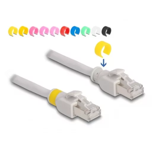 Delock Színes klipszes hálózati kábel RJ45 Cat.6A S/FTP 1 m (80118)