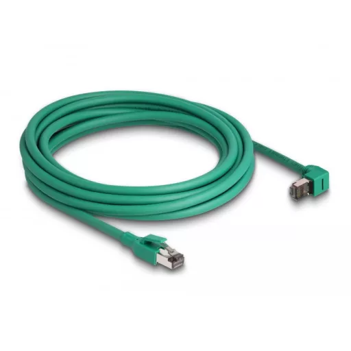 Delock RJ45 Hálózati kábel PROFINET SF/UTP 90  hajlított 5 m zöld (80125)