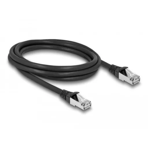 Delock RJ45 hálózati kábel Cat.6A S/FTP PUR kültéri 1 m fekete (80134)