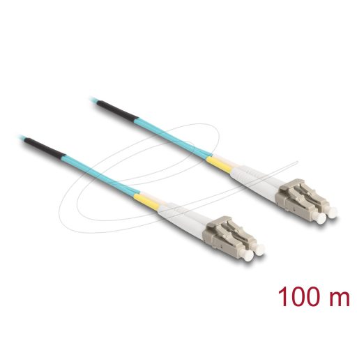 Delock Üvegszálas optikai kábel LC Duplex - LC Duplex egyszerű többszörös, OM3, 100 m (80153)