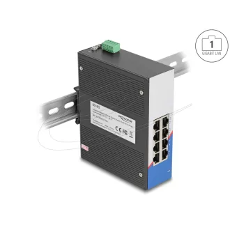   Delock Ipari Gigabit Ethernet Elosztó 8 port RJ45 DIN sínhez (80163)