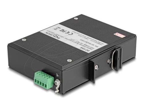 Delock Ipari Gigabit Ethernet Elosztó 4 port PoE 1 port RJ45 1 port SFP DIN sínhez