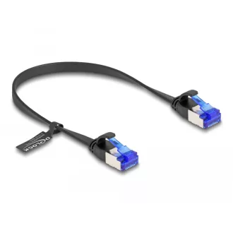   Delock RJ45 lapos patch kábel apa - apa Cat.6A flexibilis 0,25 m fekete (80172)