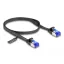 Delock RJ45 lapos patch kábel apa - apa Cat.6A flexibilis 0,5 m fekete (80174)