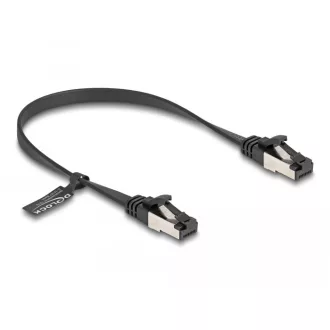   Delock RJ45 lapos patch kábel apa - apa Cat.8.1 flexibilis 0,25 m fekete (80177)